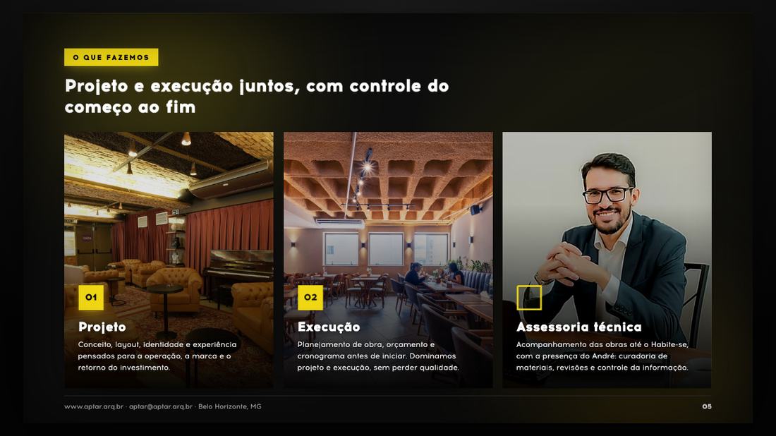 Tela da apresentação: O que fazemos