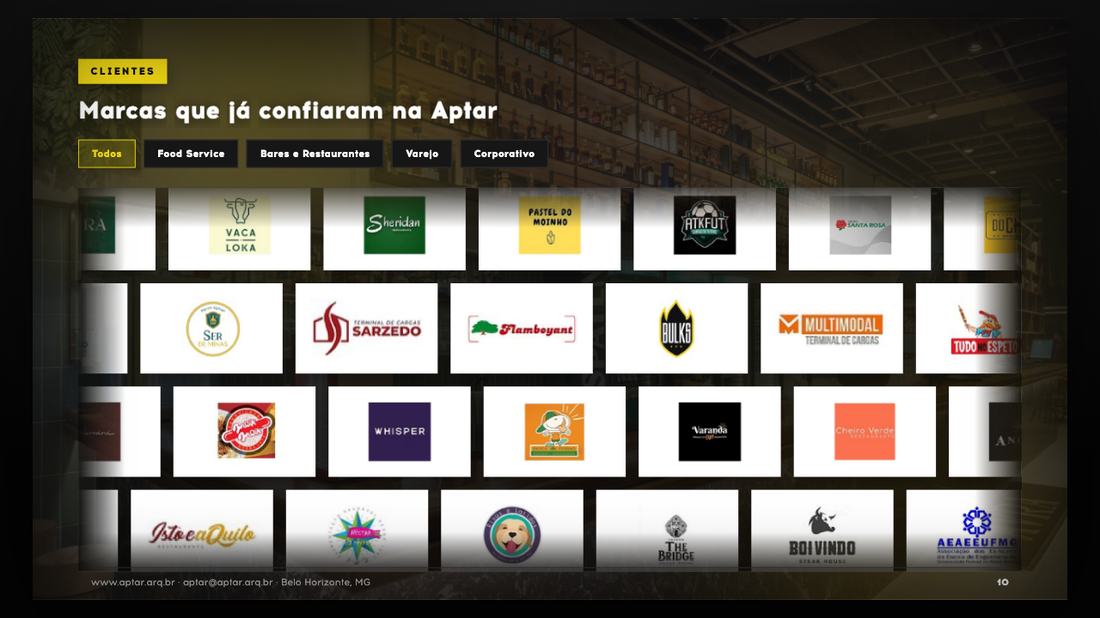 Tela da apresentação: Clientes